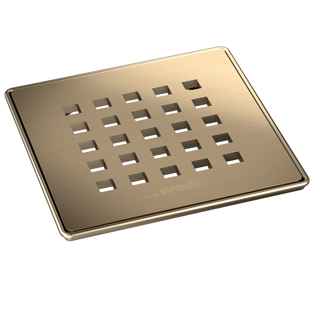 Wedi Fundo Afvoerrooster 5.1 Vierkant Massief Metallic Rose-Gold